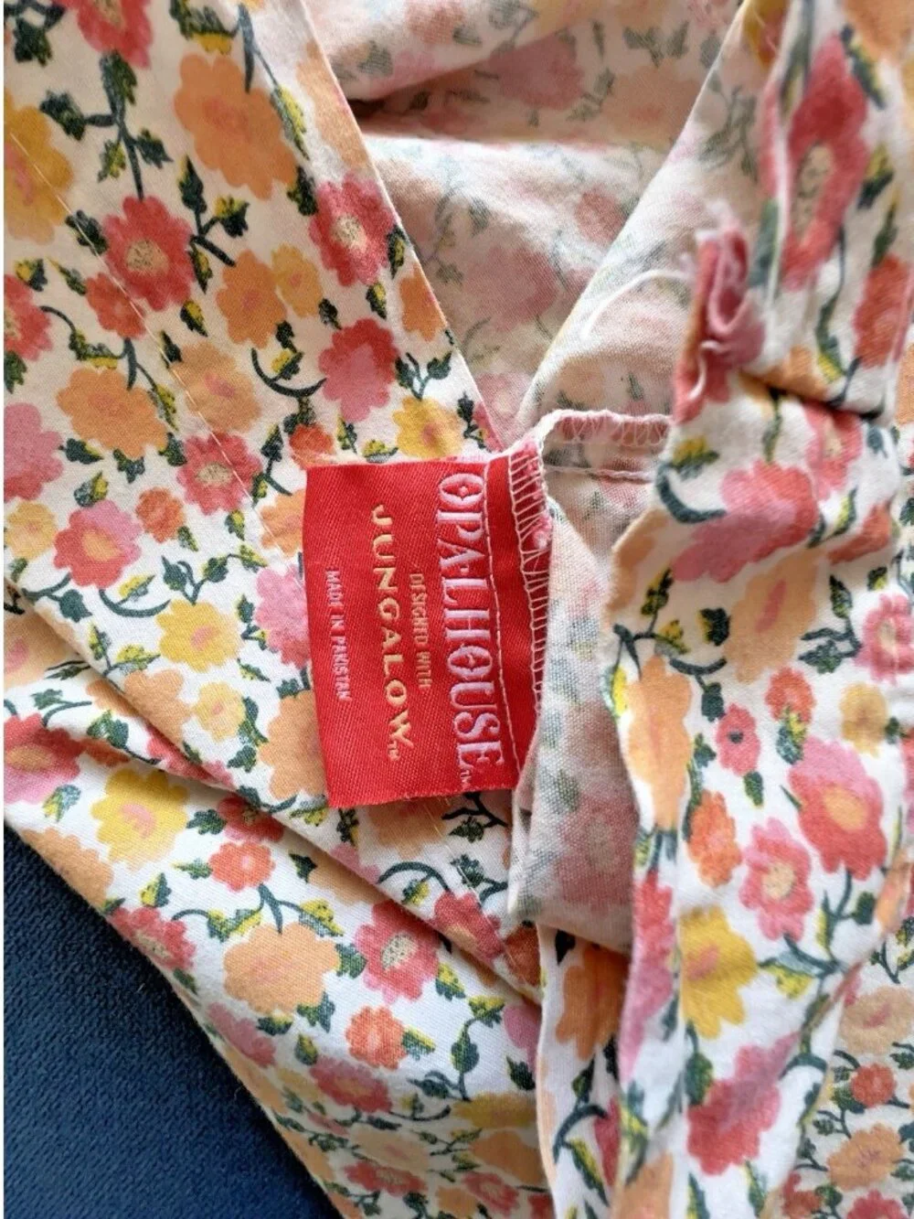 JUNGALOW Pillowcase PR Std Floral 100% Cotton Coral Pink Opal House Cottagecore